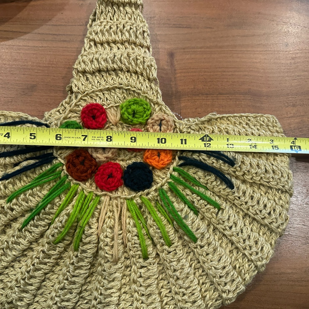 Artisan Crochet Straw Bag with Crochet Detail-Packable - Picture 2 of 7